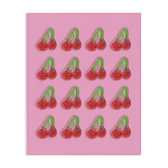 Stupell Industries Cottage Cherry Candy Pattern Canvas Art, 16 x 20, by LISH Creative