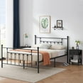 thumbnail image 3 of 3 Piece Bedroom Sets Full Size Metal Bed Frame and 2 Black Nightstands, 3 of 9