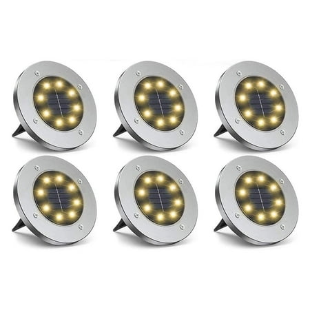 

Solar Ground Lights Super Bright Outdoor Garden Lights Waterproof Solar Garden Lights Patio Landscaping Lights Pathway Lawn Patio Deck Walkway/Warm color/8LED