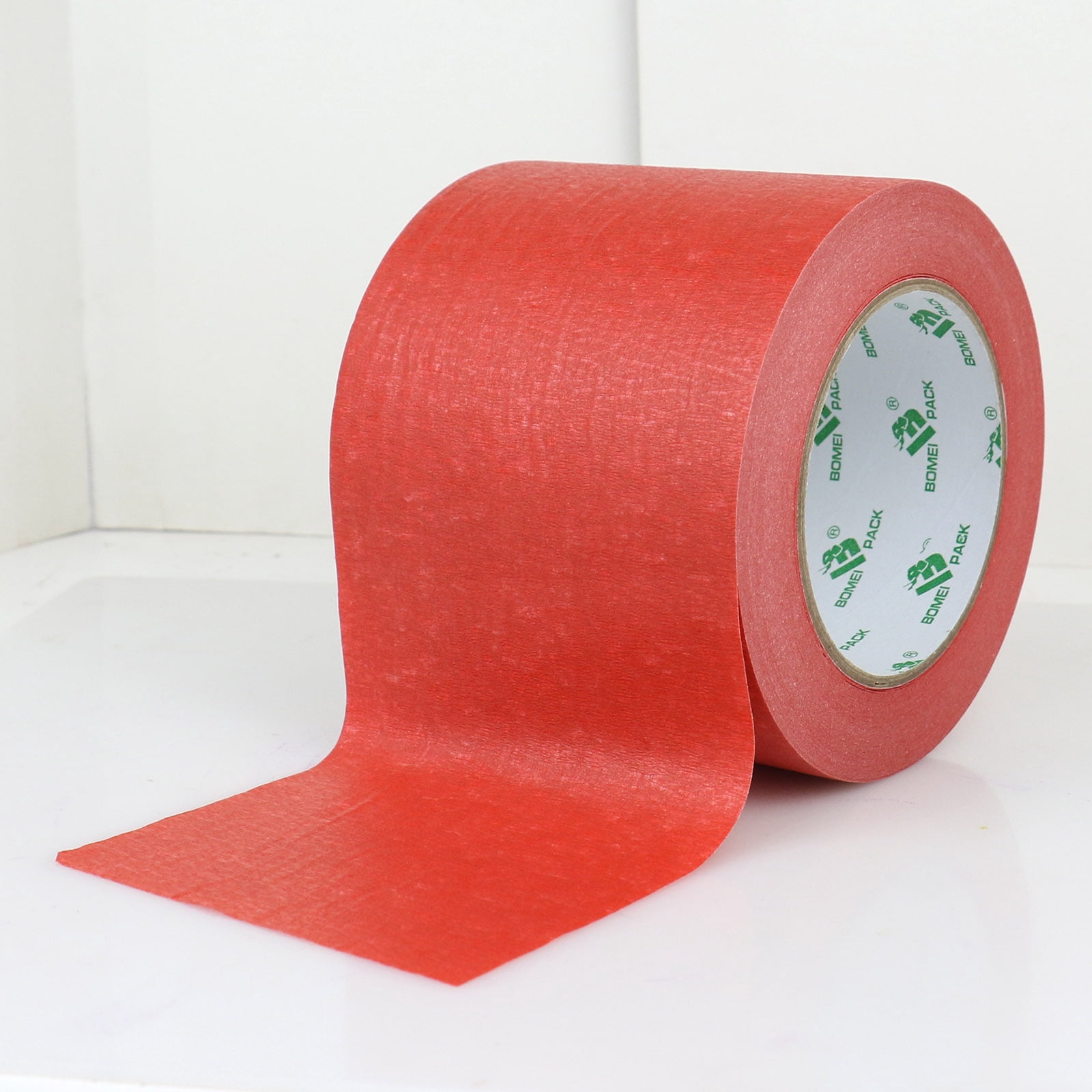 Bomei Pack Wide Red Masking Tape, 4 Inches x 55 Yards, 3D Tape