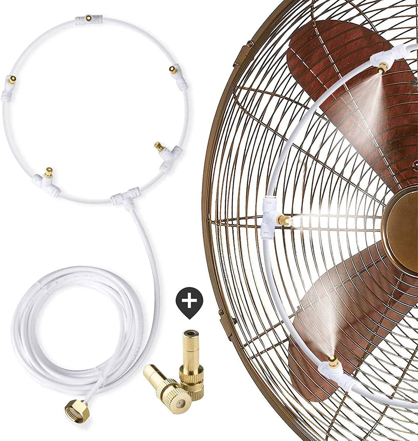 Outdoor Misting Fan Kit For A Cool Patio Breeze 1936ft 59m Misting Line 5 Brass Mist Nozzles A Brass Adapter3 4 Fit To Any Outdoor Fan Walmartcom Walmartcom