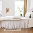 thumbnail image 4 of UniVerse Wrap Around Bed Skirt Three Fabric Sides Elastic Dust Ruffled 18 Inch Tailored Drop,Easy to Install Fade Resistant-Natural White, Queen/King, 4 of 14