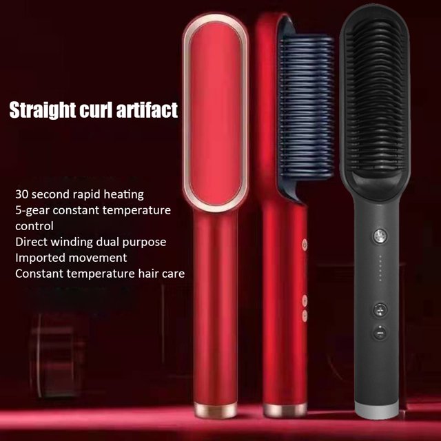Peine de aire caliente con férula eléctrica estilo blíster rizador recto doble uso JShteea Cuidado Belleza