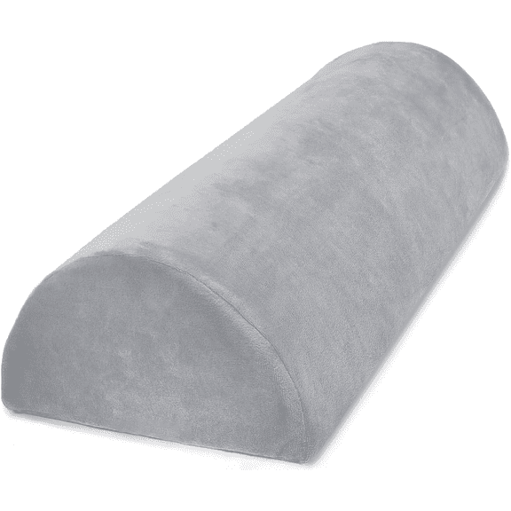 WANALIT Knee Pillow,Comfortable Pure Memory Foam,Half Moon Bolster Pillow for Legs,Knees, Waist, Back, Neck,Machine Washable Cover, Grey