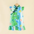 thumbnail image 4 of LYMAYTER Toddler Baby Chinese Cheongsam Dresses for Girls 1-6T Retro Lace Embroidery Princess Dresses Sleeveless Floral Qipao Dress, 4 of 9