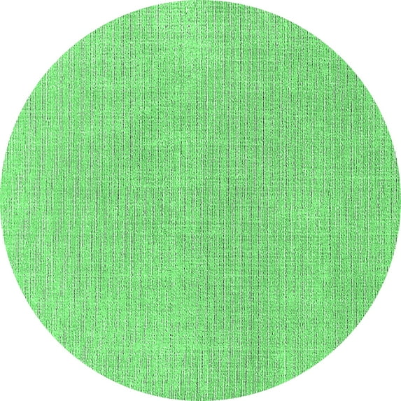 Ahgly Company Indoor Round Solid Emerald Green Modern Area Rugs, 3' Round