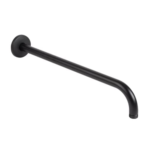 URREA 2303.2 Brazo para Regadera a Pared Redondo con Chapetón, Brazo para Ducha de Latón 40 cm, Acabado Negro URREA Tecnología para vivir el agua NA