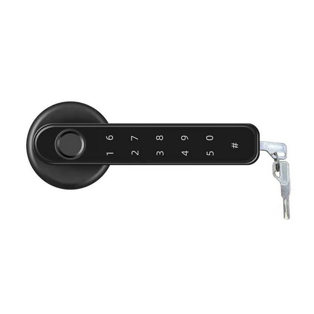 Smart Door Handle Lock Fingerprint Password Key Unlock Emergency Power for Home Apartment Office
