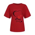 thumbnail image 4 of Women's Short-Sleeved Shirt Valentine's Day Print Tees Tops, 4 of 7