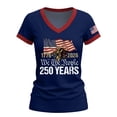 thumbnail image 5 of YVNAURA America 250 Shirt for Women Patriotic V Neck T Shirt 1776-2026 USA Flag Graphic Tee Semiquincentennial Limited Edition Family Reunion Gift for Mom Wife 4th of July, Navy, XL, 5 of 9