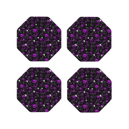 

Vsdgher Yin Yang1 Leather Coasters for Drinks Durable Drink Coasters 4 Set for Tabletop Protection Luxurious Home Décor and Housewarming Gift-Octagon