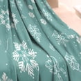 thumbnail image 3 of Turquoise Christmas Snowflake Pattern Blanket,Comfortable Soft Lamb Wool Throw Blanket,All Season,Warm Lightweight Blankets for Sofa Bed Couch Living Room Chair,60"x80", 3 of 4
