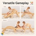 thumbnail image 6 of Pikler Triangle Set with Cushion, 8 in 1 Wooden Montessori Climbing Toys Indoor Playground Jungle Gym Playsets for Toddler, Baby, Kid, 6 of 9