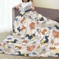thumbnail image 6 of Honeii Dogs Print Fleece Blanket - Throw Blanket for Bed, Sofa, Couch, Camping, and Travel , Microplush Ultra Soft Warm Blanket-80"x60", 6 of 7