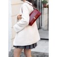 thumbnail image 3 of Genuine Cowhide Leather Women's Crocodile Embossed Shoulder Bag, Flap Crossbody Satchel Purse, 3 of 10