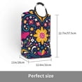 thumbnail image 2 of Xecao Cinco De Mayo Floral for Laundry Basket,Collapsible Large Laundry Hamper,Wash Bag for Laundry Room, Rolling Laundry Basket with Handles, 2 of 5