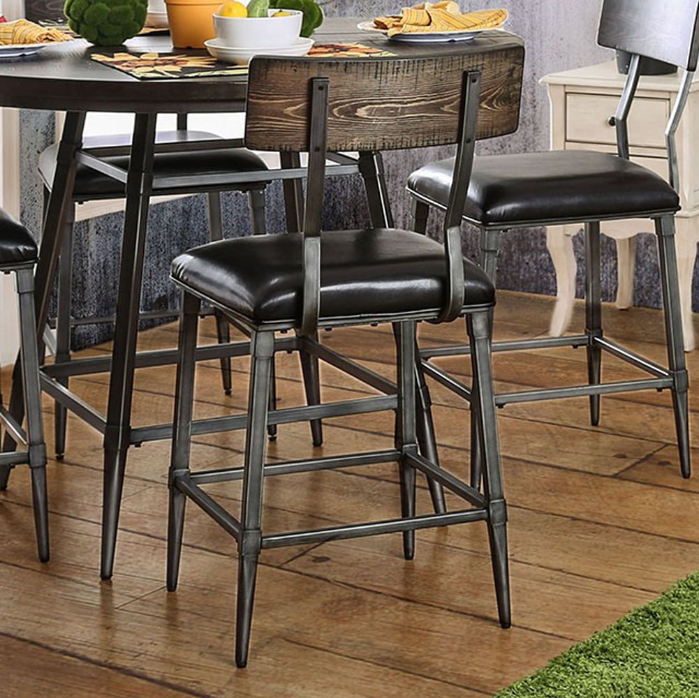 Industrial Counter Height Chair, Gray, Set Of Two - Walmart.com ...