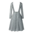 thumbnail image 4 of Pxiakgy dresses for women 2022 Women Sling Cross Wedding O-Neck Elegant Party Evening Slim Hollow Lace Dress Women's Formal Dress Grey + XL, 4 of 8