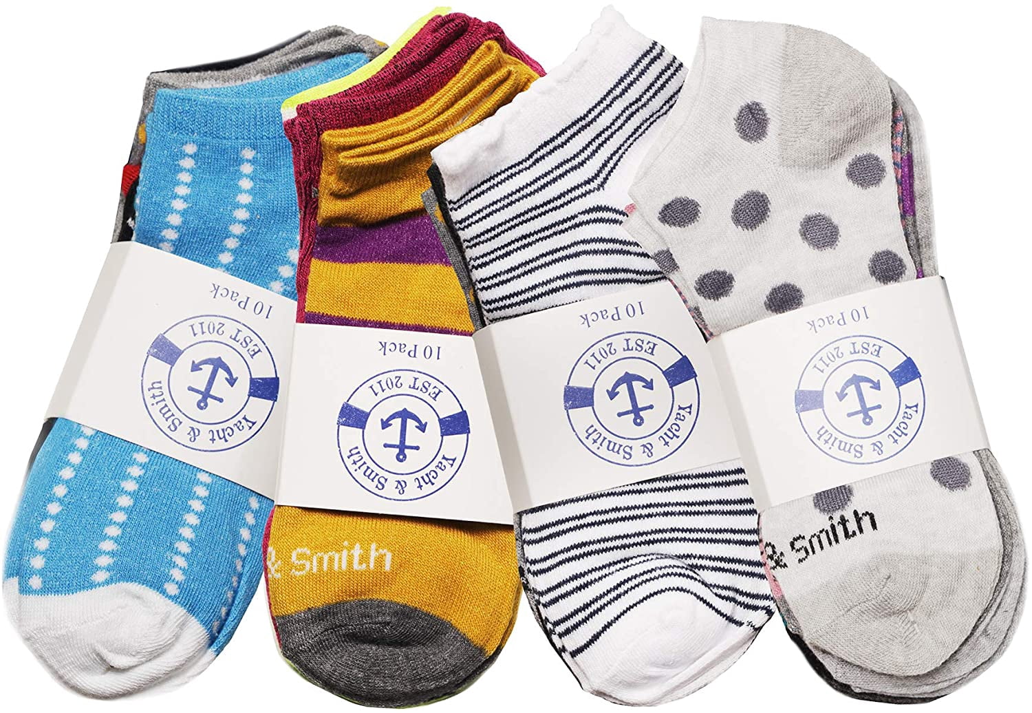 SOCKS'NBULK 60 Pairs Colorful Thin Lightweight Low Cut Ankle Socks, Mens Womens Kids Sock (Womens 60 Pairs Patterned)