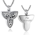 thumbnail image 2 of Celtic Knot Urn Necklace for Ashes Stainless Steel Triangle Vintage Circle Pendant Necklace Cremation Jewelry Celtic Knot Urn Necklace for Ashes Triangle Urn Locket for Ashes, 2 of 6