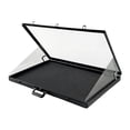 thumbnail image 1 of Vitrina para tarjetas coleccionables, vitrina para joyas, vitrina espaciosa de aluminio para mesa, asa portátil para relojes, collares e insignias, 1 of 9