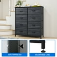 thumbnail image 6 of Uforic 8-Drawer Dresser with Wooden Top & Steel Frame, Storage Chest for Bedroom, Charcoal Black, 6 of 9