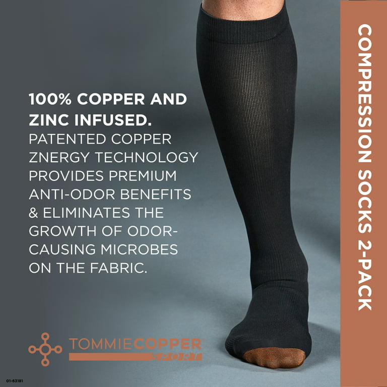 Tommie Copper Sport Compression Knee-High Socks, 2-Pack, Small/Medium, 2  Count per Pack