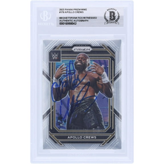 Apollo Crews WWE Autographed 2023 Panini Prizm #179 Beckett Fanatics Witnessed Authenticated Card - Fanatics Authentic Certified