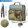 thumbnail image 3 of Water-Resistant 3-Ring Binder Organizer with Multiple Pockets Zipper Binder Bag for Office Buffalo Herd Oil Painting, 3 of 8