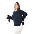 thumbnail image 2 of Sueter de manga larga con lazos Roman Fashion /Tallas Extras 18281 (Azul marino) azul marino Uni, 2 of 5