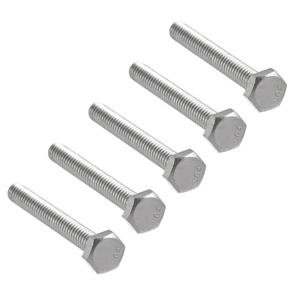 Unique Bargains 1/4-20*2' 304 Stainless Steel Hex Head Screw Bolts Fastener 5pcs