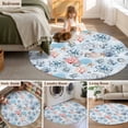 thumbnail image 5 of Large Round Rug 8Ft Washable Non-Slip, Blue Ocean Circle Area Rugs for Living Room Bedroom, Summer Coastal Beach Nautical Octopus Corals Indoor Floor Mats Carpet Runner for Home Decor, 5 of 8