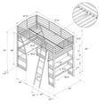 DHP Sage Studio Twin Metal Loft Bed with Integrated Desk and Shelves