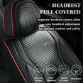 thumbnail image 6 of Coverado Car Seat Covers Full Set, Waterproof High-grade Leather Seat Protectors with Lumbar Support, Auto Cushions Universal Fit for Most Cars SUV Trucks, Redline, 6 of 9