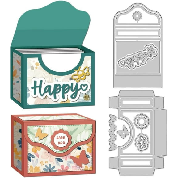 3D Card Storage Box Cutting Dies Card Making Die Stencil Carbon Steel Die Cuts Card Scrapbooking Embossing Template Dies for Greeting Cards Craft Paper Album Invitation Decor