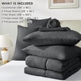 thumbnail image 6 of California King Size Bed in a Bag 7 Pieces,Dark Grey Cal King Comforter Set with Sheets,All Season Bedding Sets with Comforter,Pillow Shams,Pillowcases,Flat Sheet,Fitted Sheet, 6 of 6