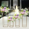 thumbnail image 3 of Miumaeov 4Pcs 15.7/23.6/31.5/39.4 inch Tall Gold Metal Flower Stand Flower Holder Rectangular Rack for Wedding Table Centerpieces,Party Decoration, 3 of 16