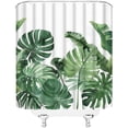 thumbnail image 4 of AMFD  Leaves Shower Curtain Green  Banana Monstera Leaf Summer Plant Jungle Botanical Bathroom Curtains Decor Fabric Set Include Hooks,(36" Wx70 H), 4 of 8