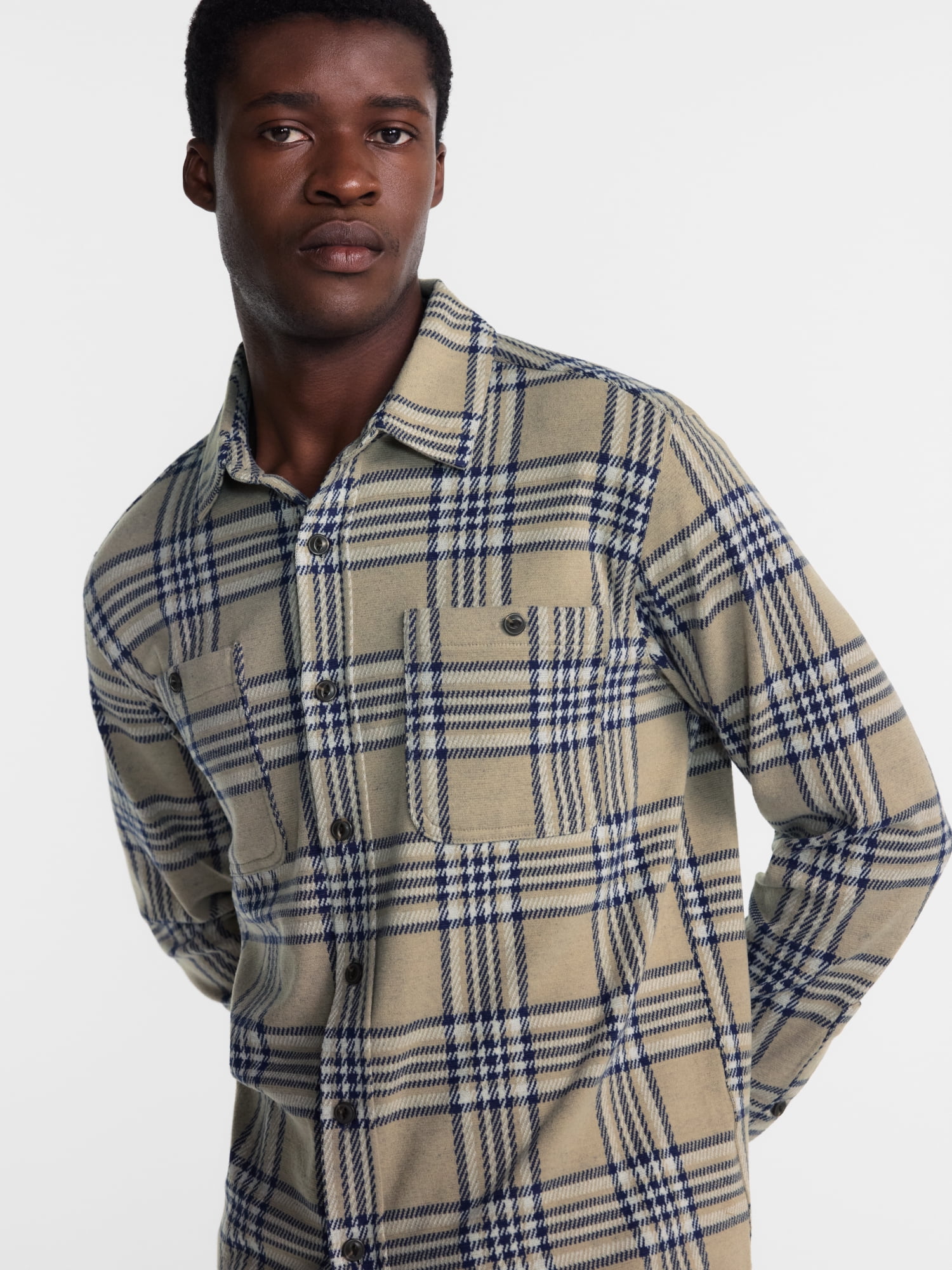 George Men's Knit Overshirt with Long Sleeves, Sizes XS-4XLT