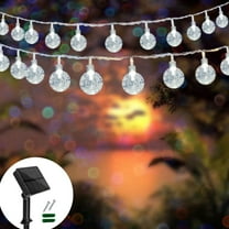 SKYUSE Solar String Lights Outdoor Waterproof 60 LED 30.2Ft Solar Crystal Globe Lights with 8 Lighting Modes, Solar Powered Fairy Lights for Christmas Garden Yard Porch Wedding Party Decor (White)