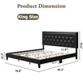 thumbnail image 6 of Tookss Upholstered Platform Bed with Diamond Button Tufted & Nailhead Trim Headboard,King Size Bed Frame,Faux Leather,Wood Slats Support,Easy Assembly,No Box Spring Needed,Black, 6 of 9
