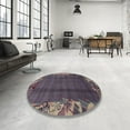 thumbnail image 4 of Ahgly Company Machine Washable Indoor Square Abstract Rose Dust Purple Area Rugs, 6' Square, 4 of 7
