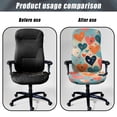 thumbnail image 4 of ZIATUBLES Office Chair Cover Stretch Heart Printed Universal Rotating Chair Slipcovers with Snap Button Stylish Furniture Protector Cover for High Back Chair Seat Backrest Easy to Clean, S, 4 of 7