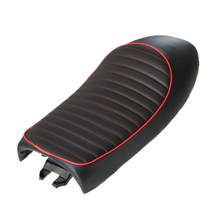 Ysyqkn Motorcycle Retro Vintage Cafe Racer Hump Styling Cushion Seat for Honda - Black