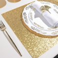 thumbnail image 3 of BalsaCircle 6 Pieces Champagne 16" Rectangle Glitter Faux Leather Placemats Party Decor, 3 of 7