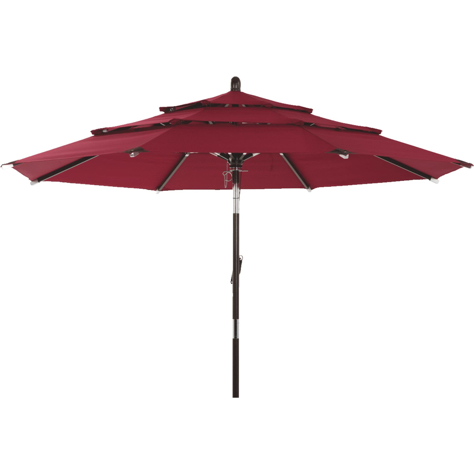 Outdoor Expressions 9 Ft. 3Tier Wood Tilt/Pulley Patio Umbrella