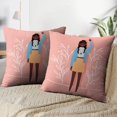 thumbnail image 3 of LALILO Throw Pillow Covers Young Beautiful Afro Girl Character Cushion Cover 18" x 18", 2 Pack, 3 of 6