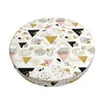 thumbnail image 6 of Uemuo Geometric Triangle Pattern Round Bar Stool Seat Covers Washable Stool Cushion Slipcover Elastic Bar Chair Covers-14 inch, 6 of 7