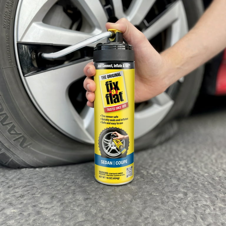 Fix A Flat Aerosol Emergency Flat Tire Repair and Inflator for Standard Tires Eco Friendly Formula Universal Fit for All Cars 16 oz. Pack of 1