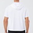 thumbnail image 6 of FRSASU Men's Short Sleeve Hoodie Gym Shirts Lightweight Quick-Dry Athletic Pullover Hooded Workout Fitness Tee White, 6 of 7